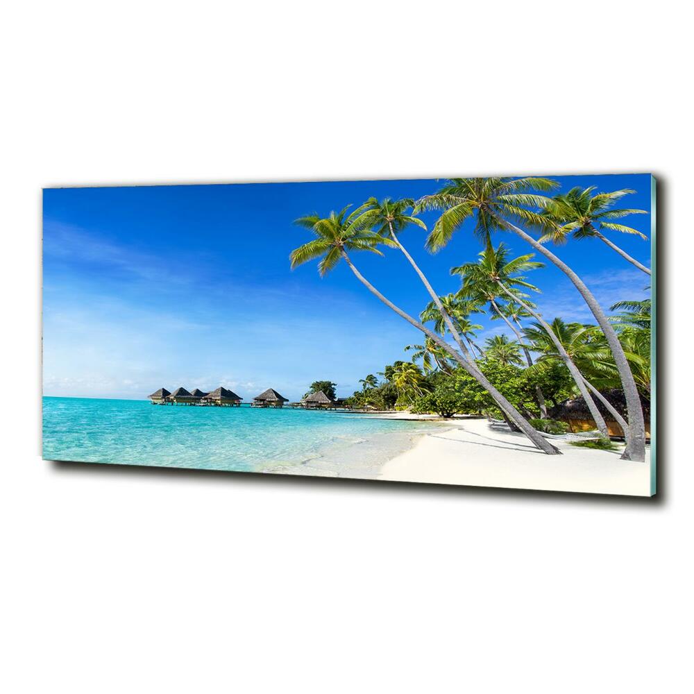 Printed glass wall art Maldives