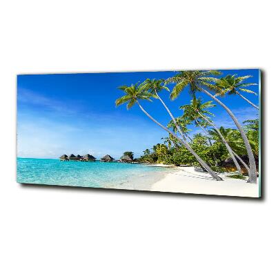 Printed glass wall art Maldives