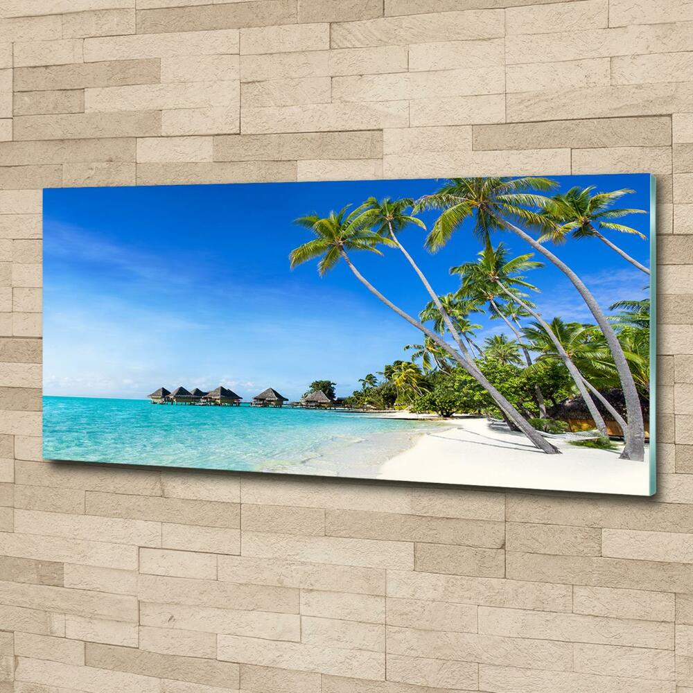 Printed glass wall art Maldives