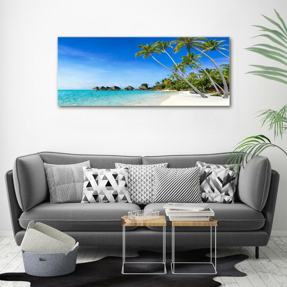 Printed glass wall art Maldives