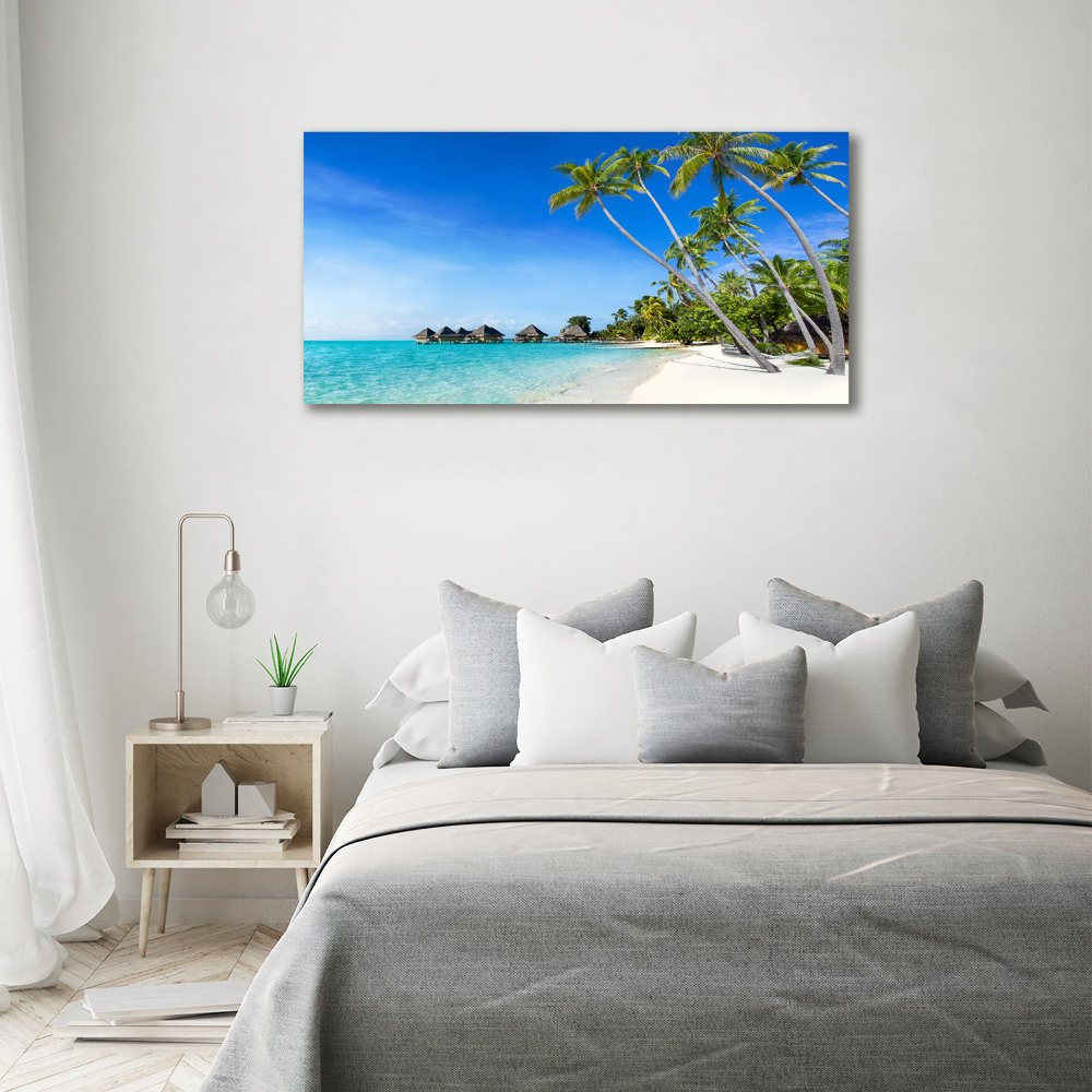 Printed glass wall art Maldives