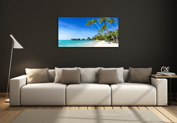 Printed glass wall art Maldives