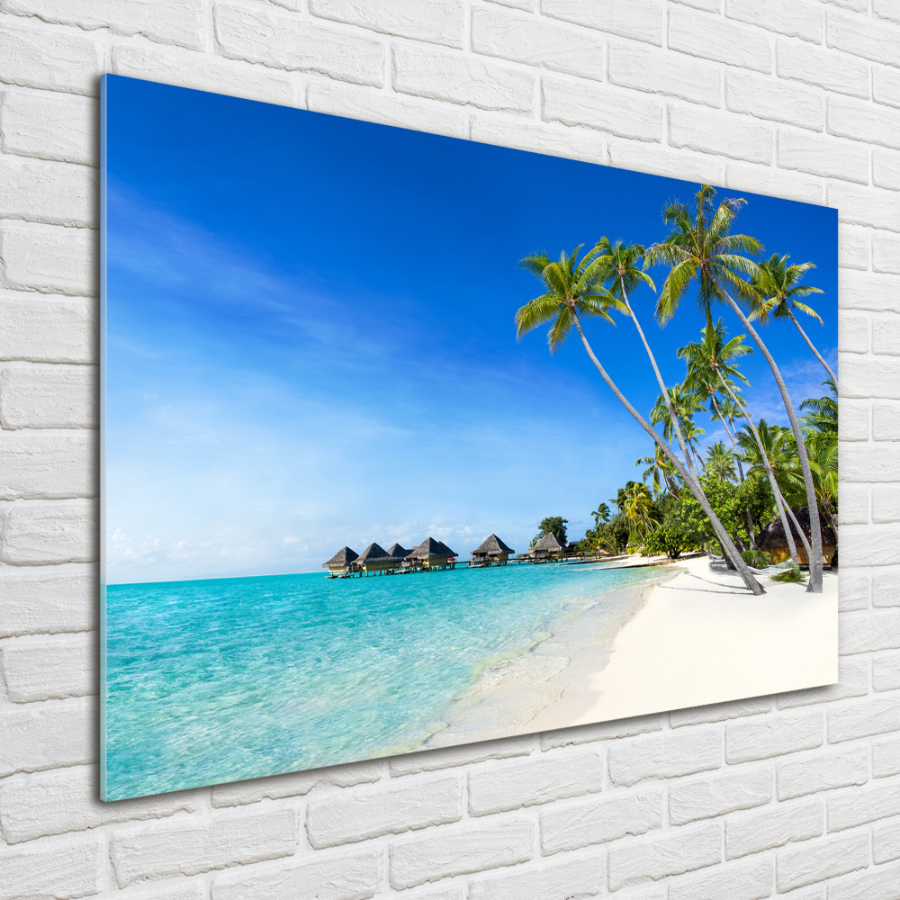 Printed glass wall art Maldives