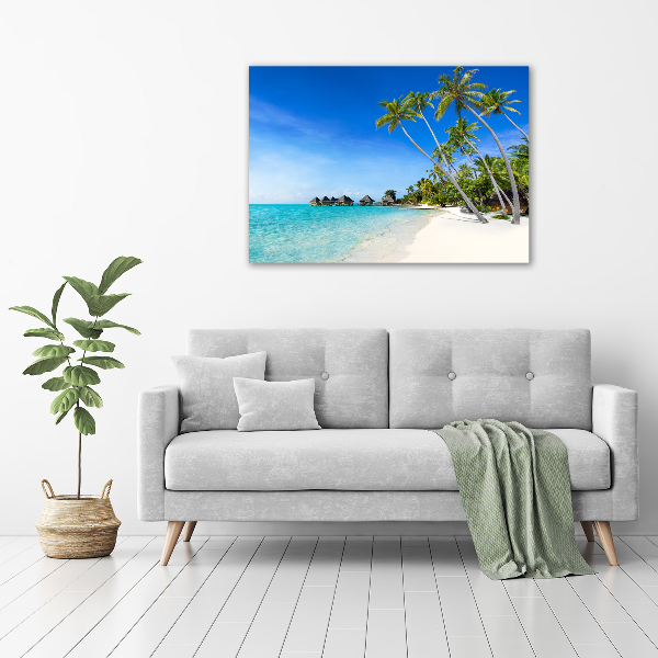 Printed glass wall art Maldives