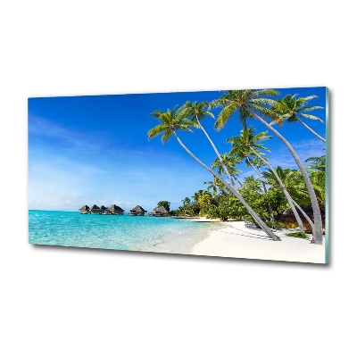 Printed glass wall art Maldives