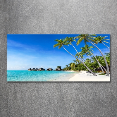 Printed glass wall art Maldives