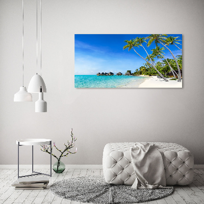 Printed glass wall art Maldives