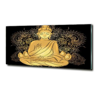 Printed glass wall art Sitting buddha