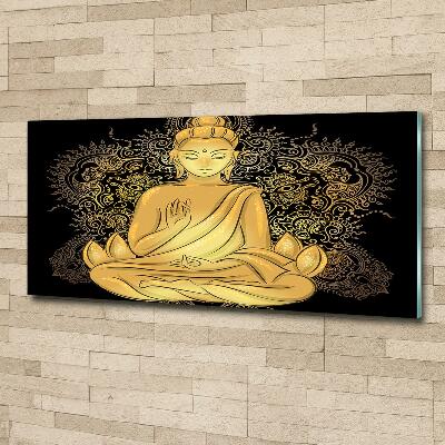 Printed glass wall art Sitting buddha