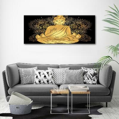 Printed glass wall art Sitting buddha