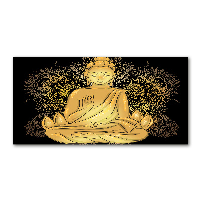 Printed glass wall art Sitting buddha