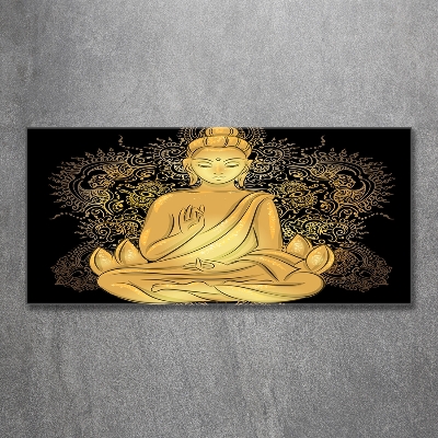 Printed glass wall art Sitting buddha