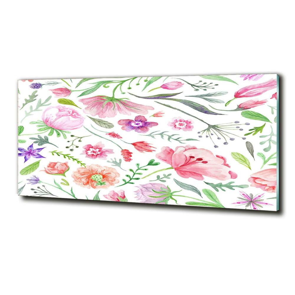 Glass art picture Floral pattern