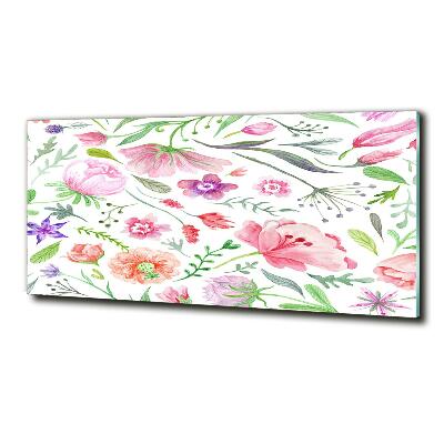 Glass art picture Floral pattern