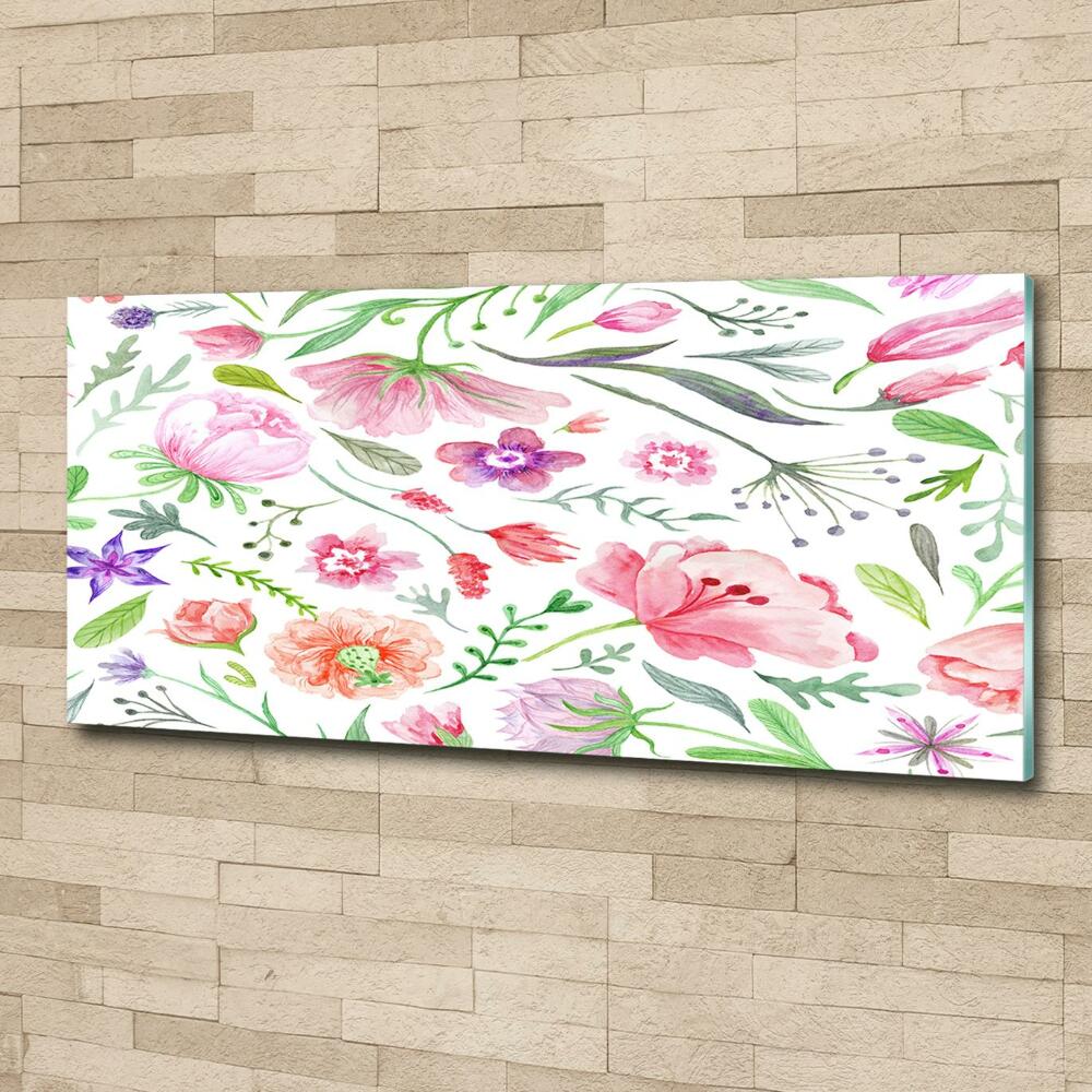 Glass art picture Floral pattern