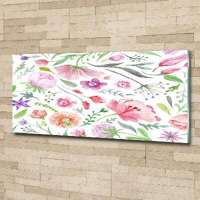 Glass art picture Floral pattern