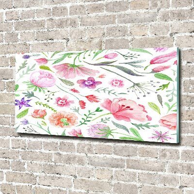 Glass art picture Floral pattern