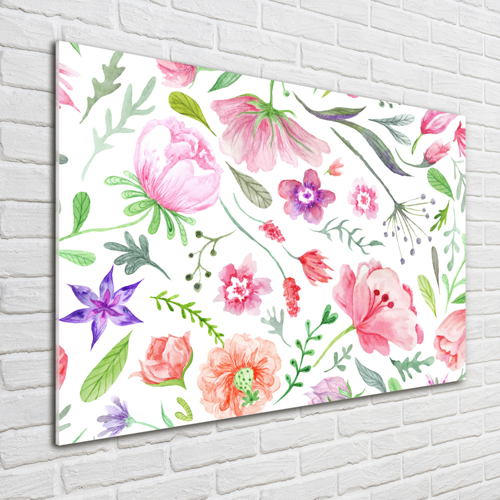 Glass art picture Floral pattern