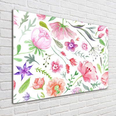 Glass art picture Floral pattern