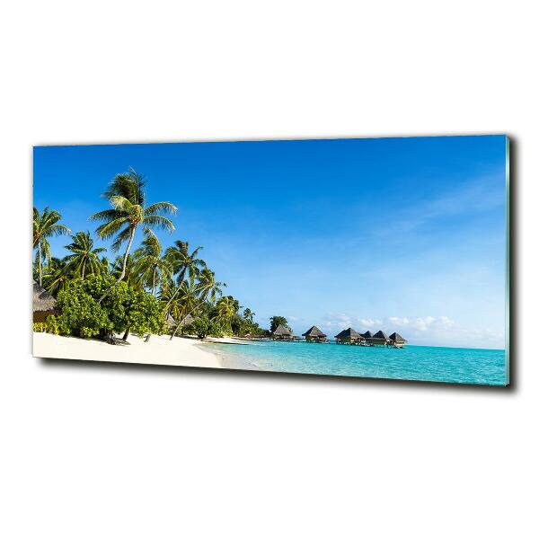 Printed glass wall art Beach in the caribbean