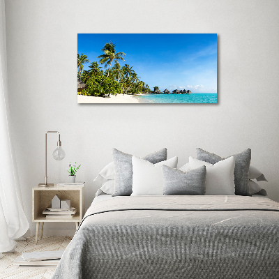 Printed glass wall art Beach in the caribbean