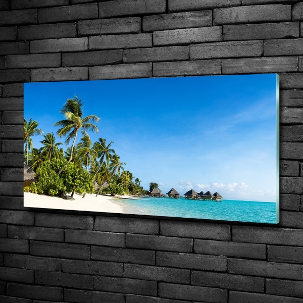 Printed glass wall art Beach in the caribbean