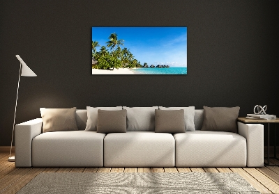 Printed glass wall art Beach in the caribbean