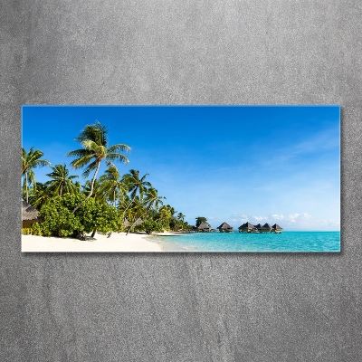 Printed glass wall art Beach in the caribbean