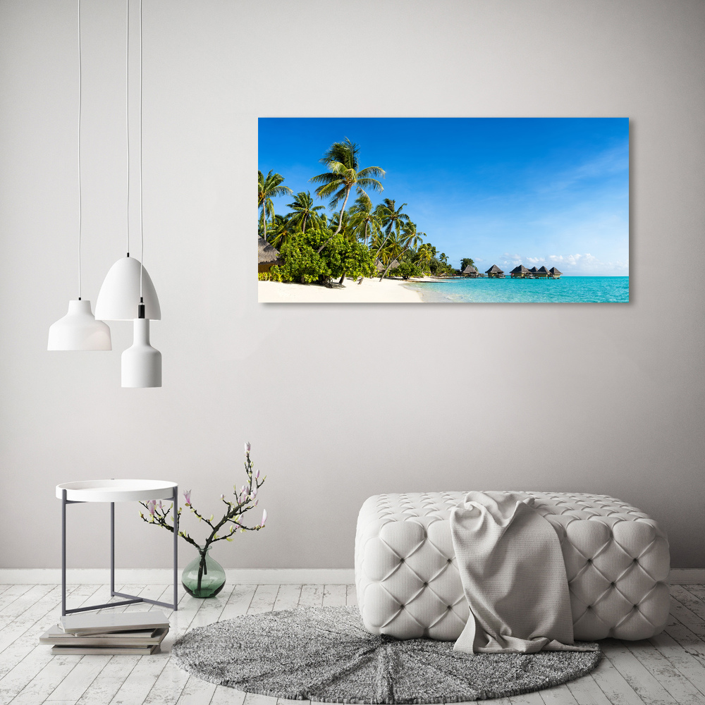 Printed glass wall art Beach in the caribbean