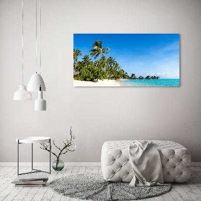 Printed glass wall art Beach in the caribbean