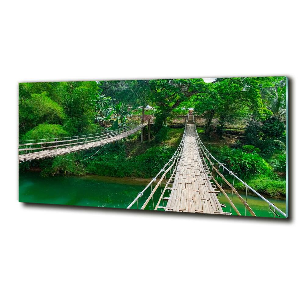 Printed glass wall art Bridge over the river