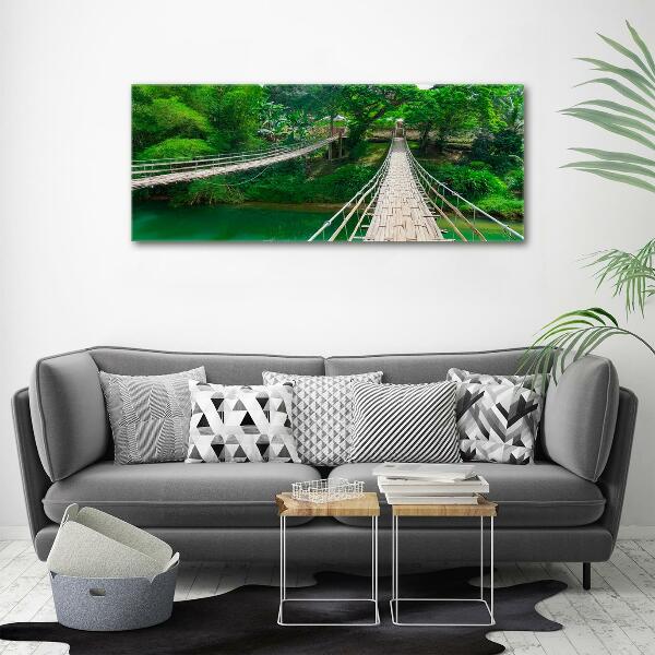 Printed glass wall art Bridge over the river