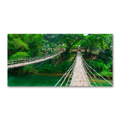 Printed glass wall art Bridge over the river