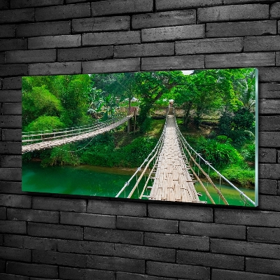 Printed glass wall art Bridge over the river