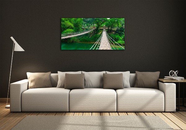 Printed glass wall art Bridge over the river