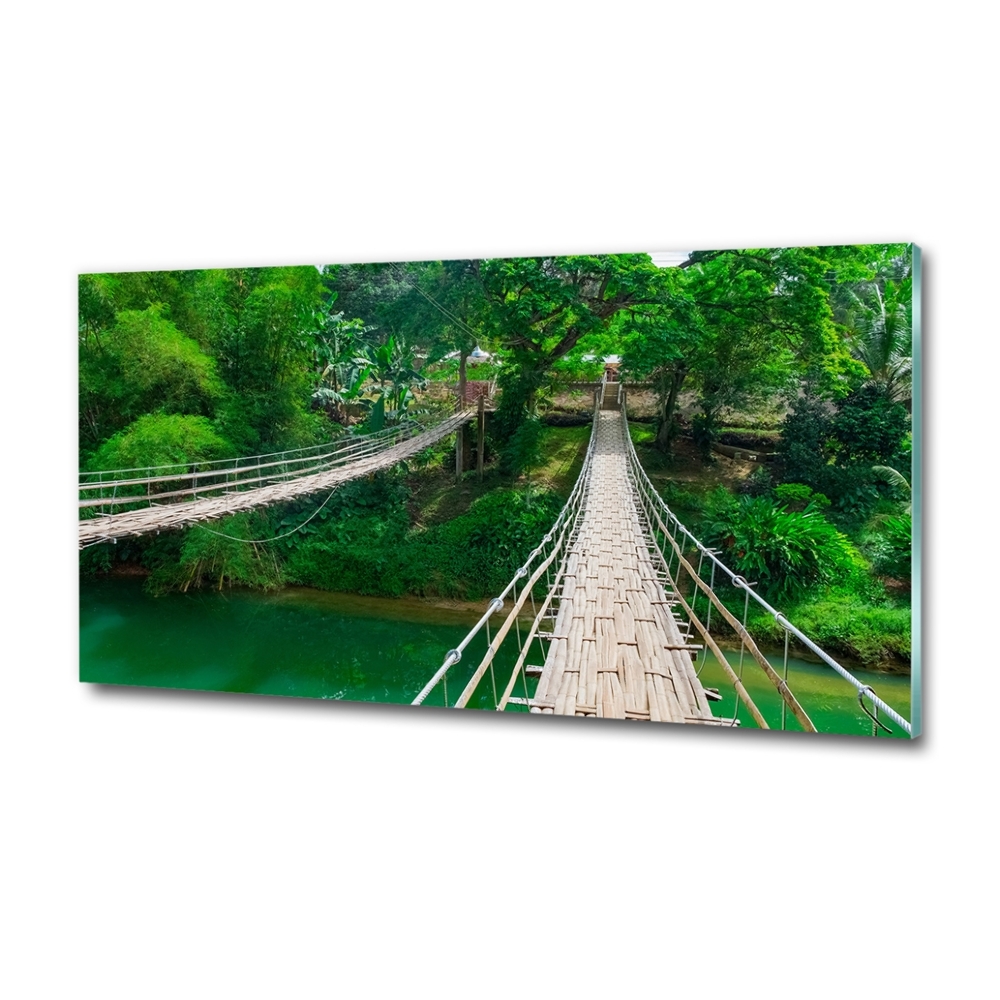 Printed glass wall art Bridge over the river