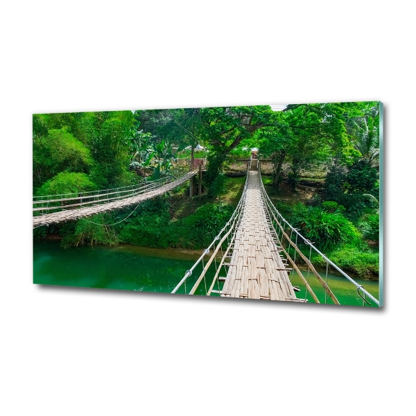 Printed glass wall art Bridge over the river