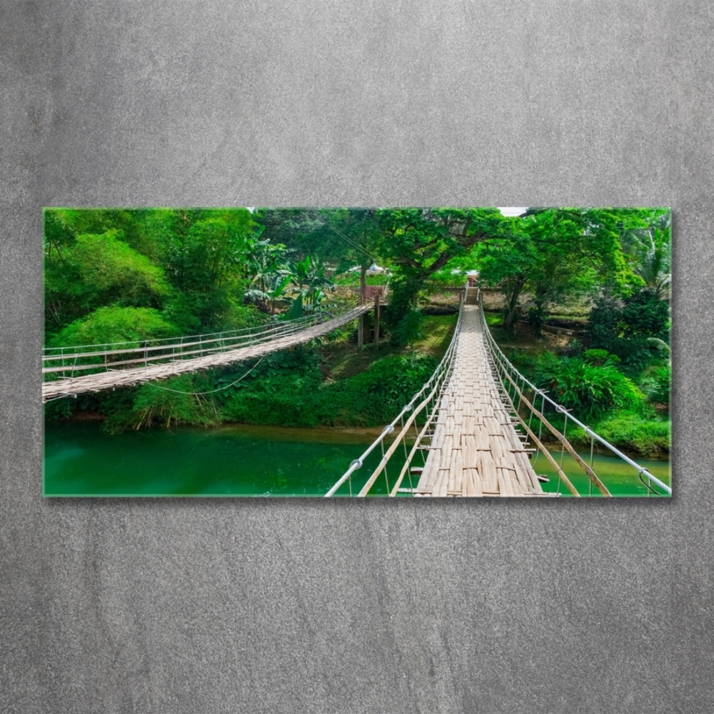 Printed glass wall art Bridge over the river