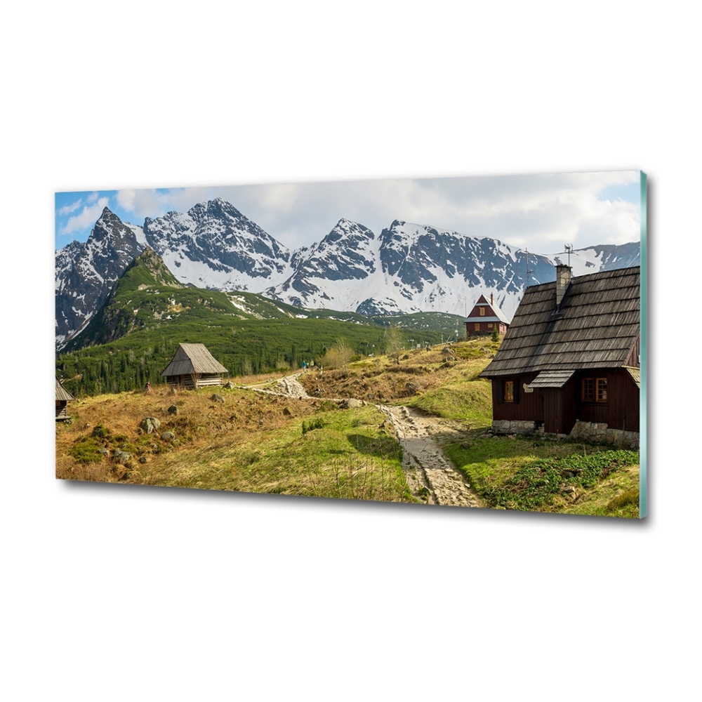 Glass wall art large Tatra halls