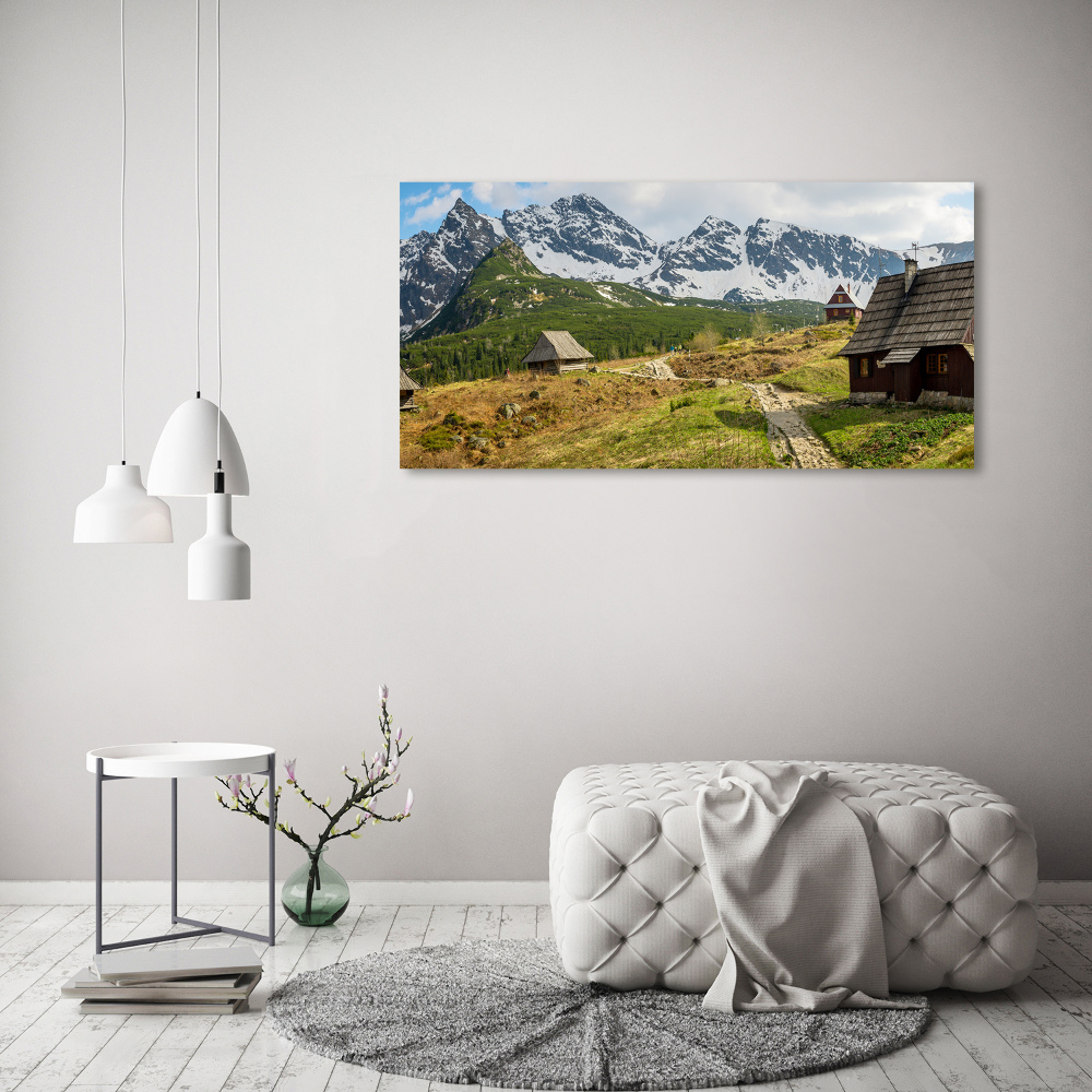 Glass wall art large Tatra halls