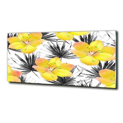 Photo printed on glass Tropical flowers