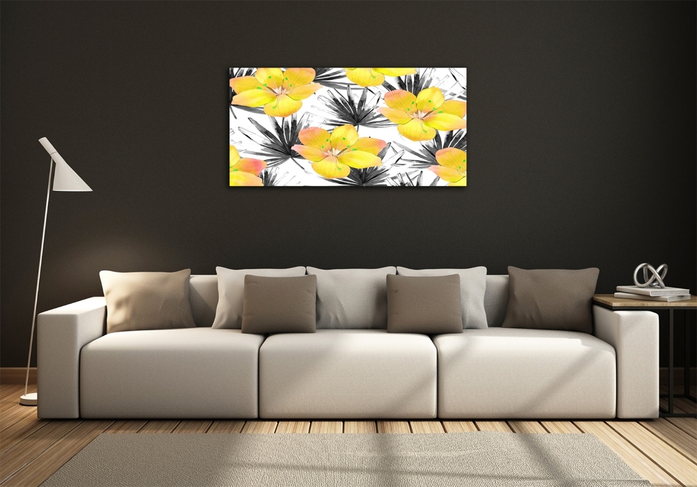 Photo printed on glass Tropical flowers