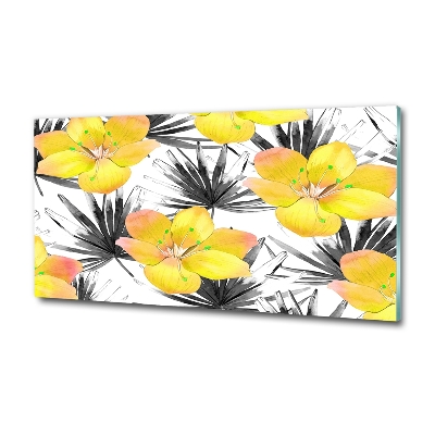 Photo printed on glass Tropical flowers