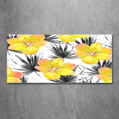 Photo printed on glass Tropical flowers