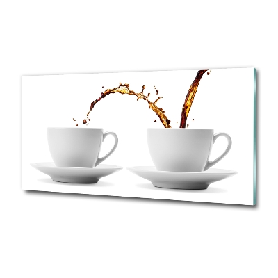 Glass wall art Pouring coffee