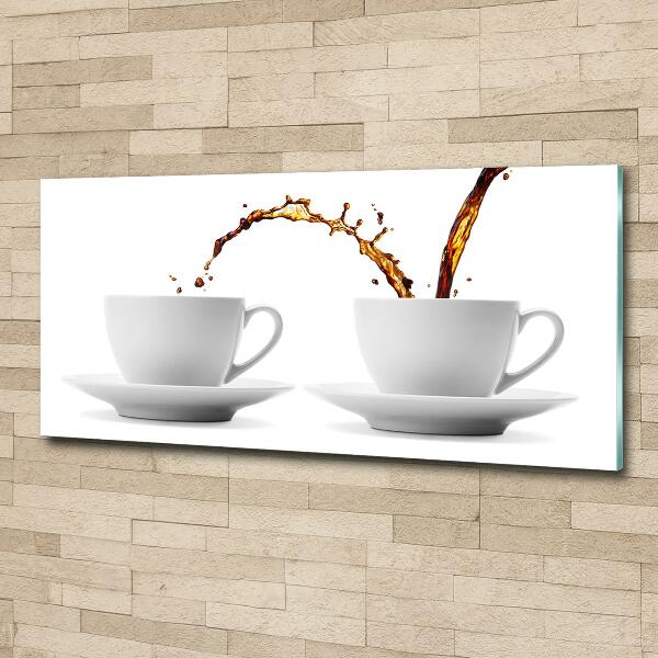 Glass wall art Pouring coffee