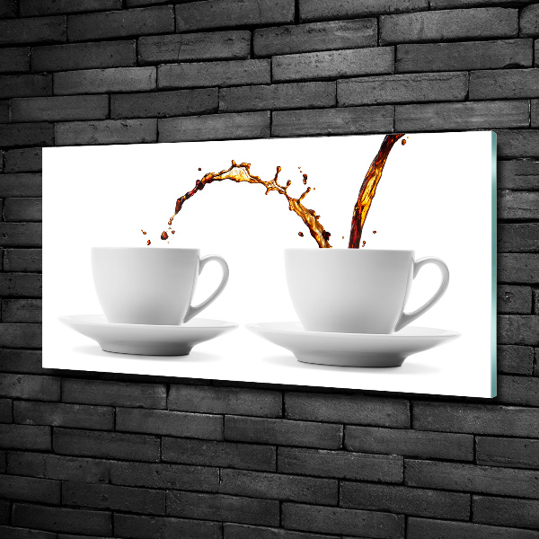 Glass wall art Pouring coffee