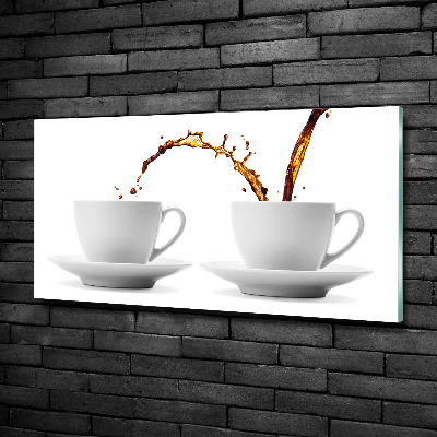 Glass wall art Pouring coffee