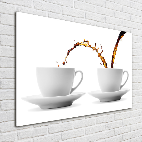 Glass wall art Pouring coffee