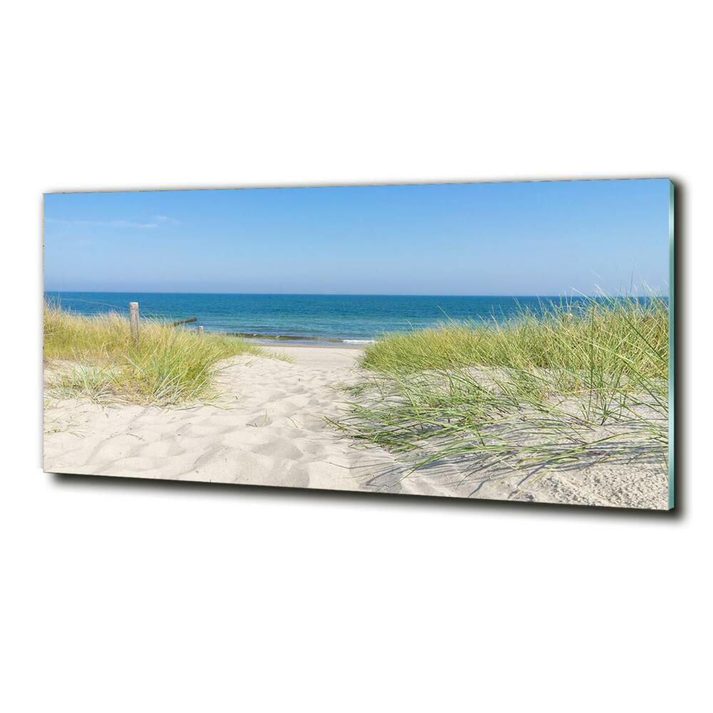 Glass wall art large Coastal dunes